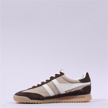 Gola Firefly Retro T Toe Nylon Trainer - Bone Mocha